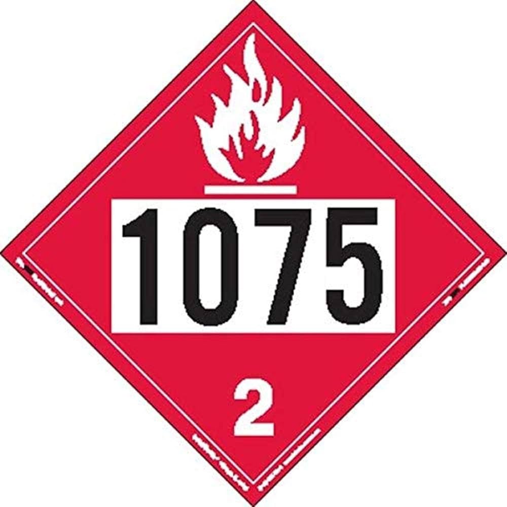 Amazon.com: Labelmaster ZT8-1075 UN 1075 Flammable Gas
